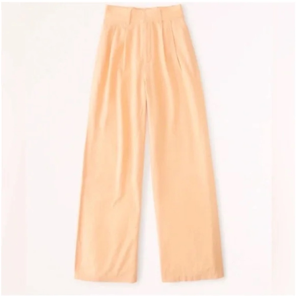 Abercrombie Tailored Linen-Blend Wide Leg Pants